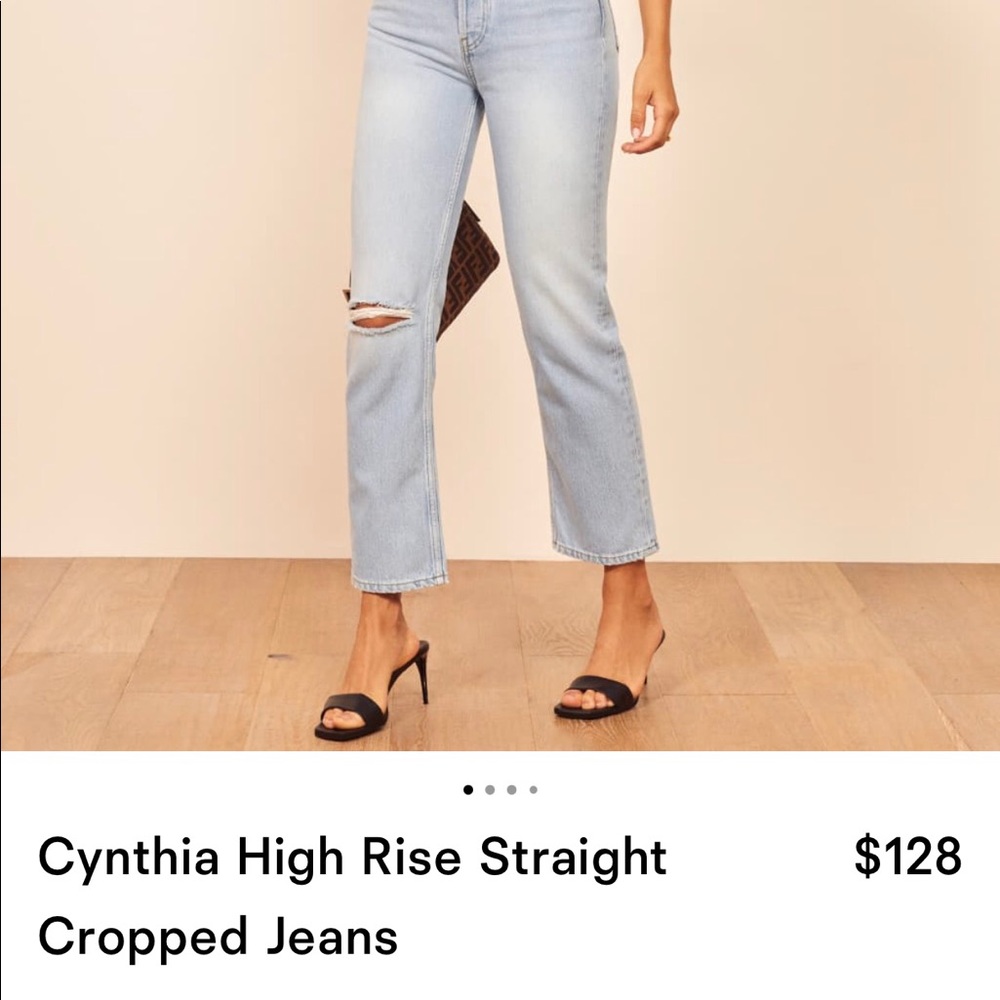 Reformation rise straight cropped jeans